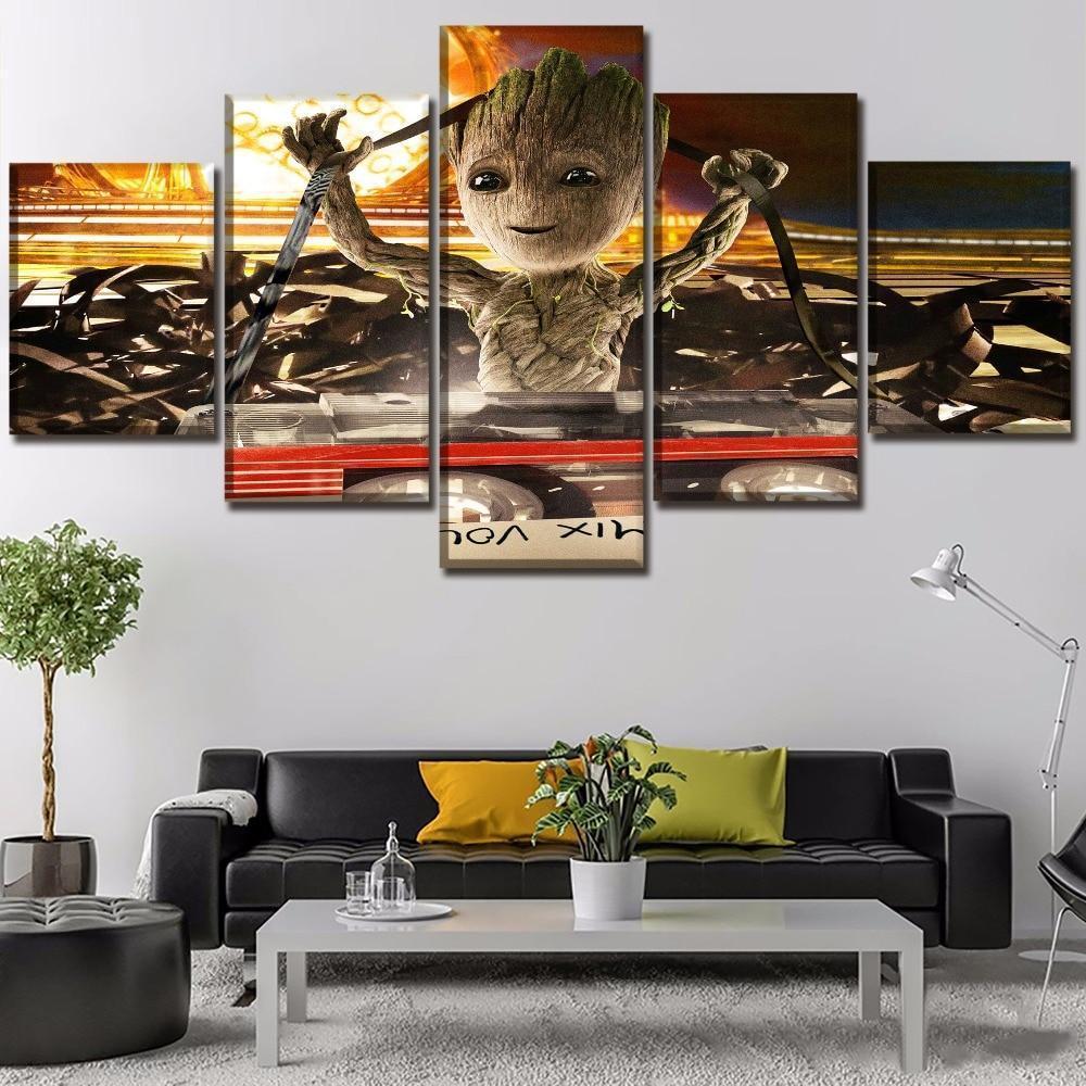 Baby Groot  Movie Canvas Wall Art