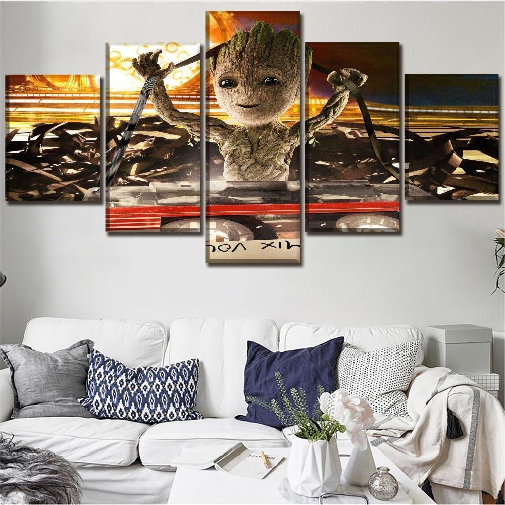 Baby Groot  Movie Canvas Wall Art