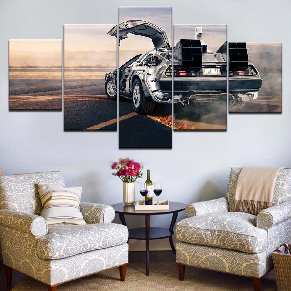 Back To Future Movies Car &amp;amp; Motor Canvas Wall Art
