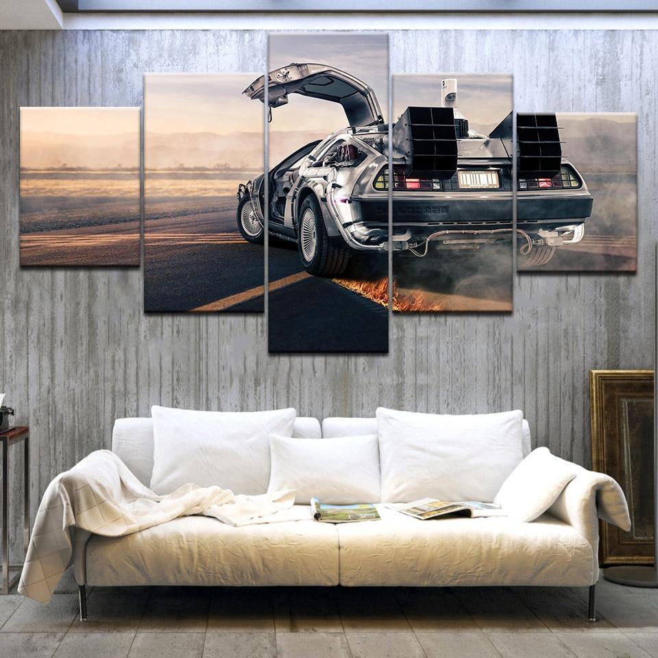 Back To Future Movies Car &amp;amp; Motor Canvas Wall Art