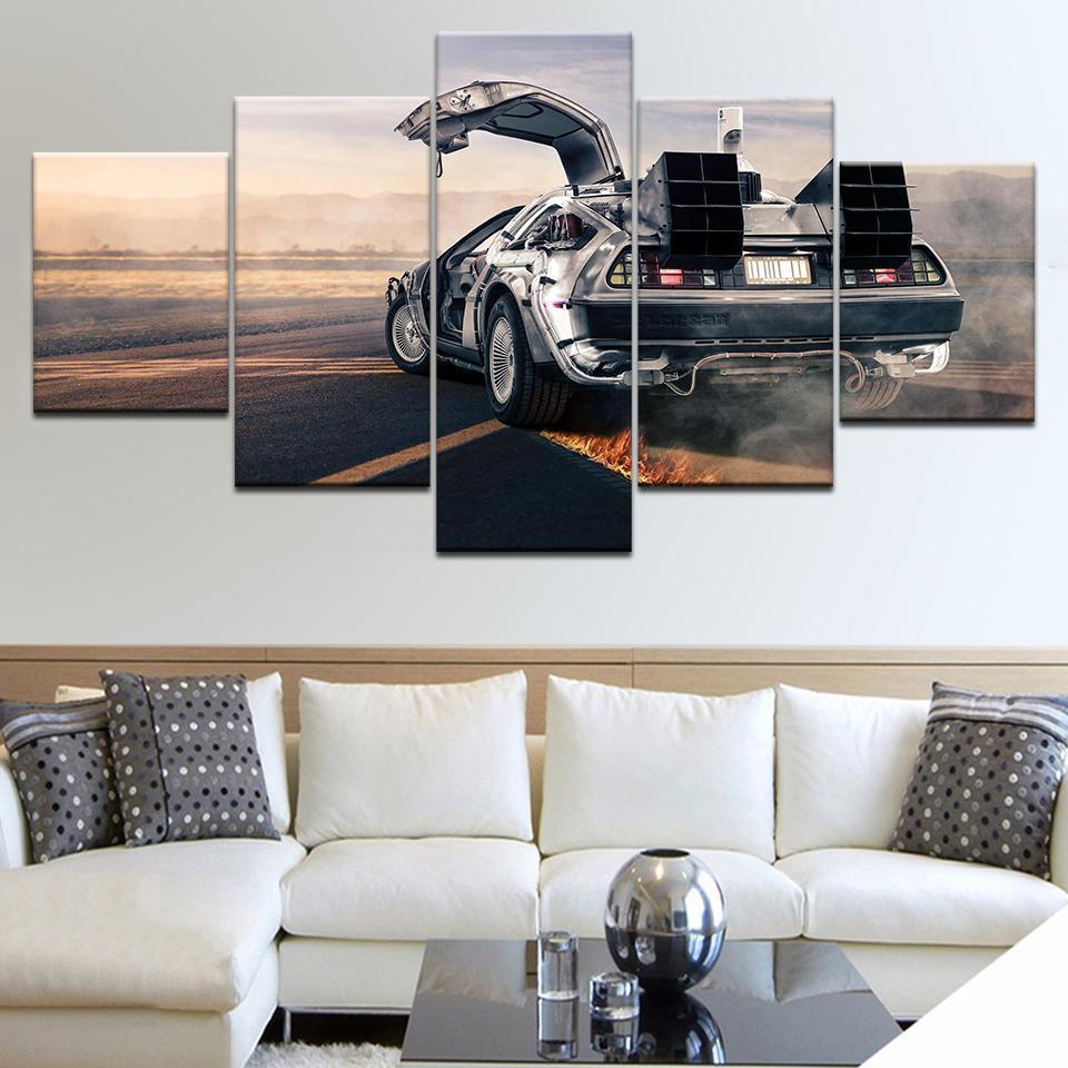 Back To Future Movies Car &amp;amp; Motor Canvas Wall Art