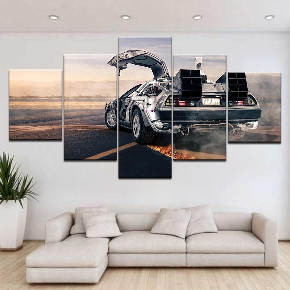 Back To Future Movies Car &amp;amp; Motor Canvas Wall Art