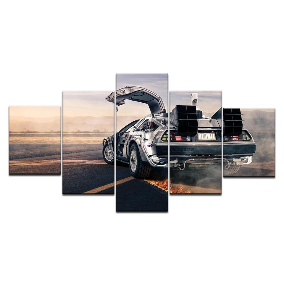 Back To Future Movies Car &amp;amp; Motor Canvas Wall Art