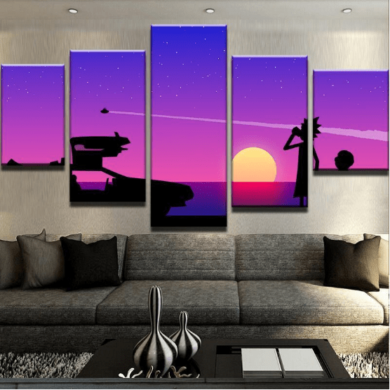 Back To The Future Abstract Movie Cartoon Canvas Wall Art