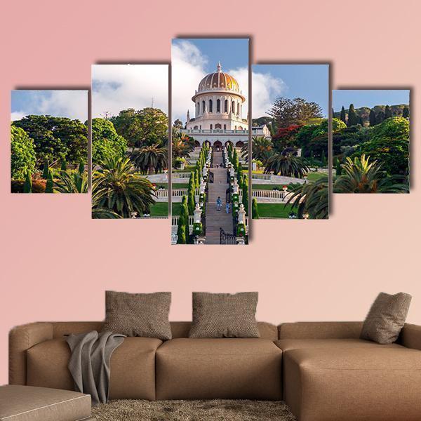 Bahai Gardens Holy Temple Of The Bahai Faith Nature Canvas Wall Art