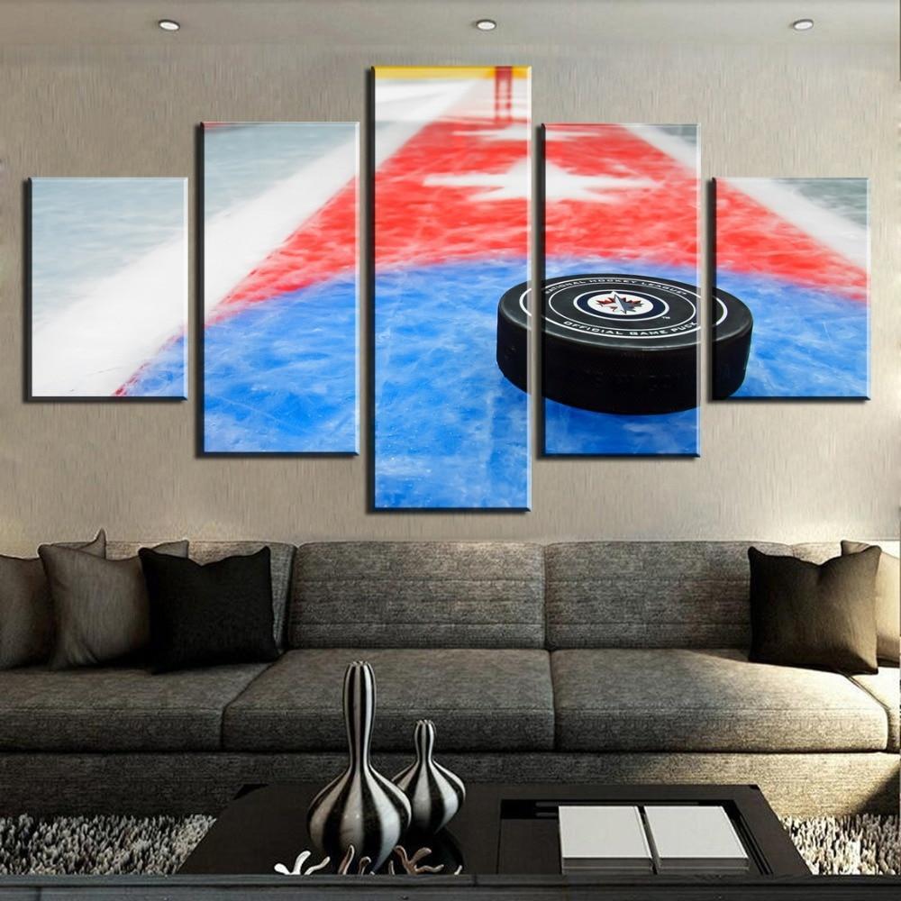 Ball Ice Hockey  Sport Canvas Wall Art