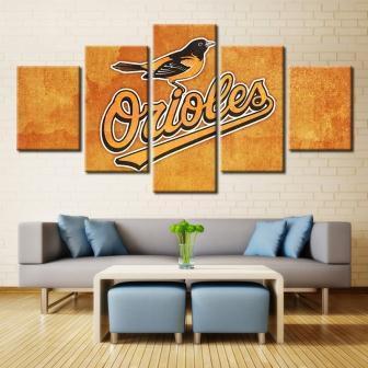 Baltimore Orioles Logo Team  Baseball Canvas Wall Art