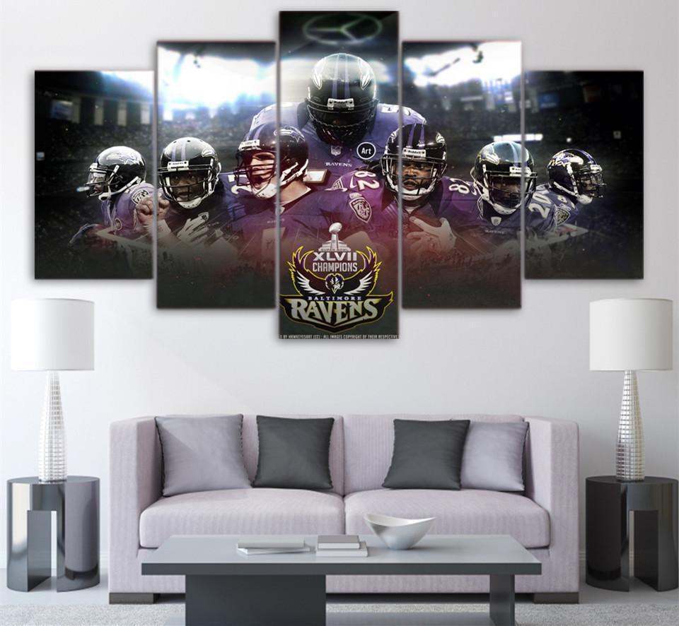 Baltimore Ravens Champion Poster  Football Canvas Wall Art