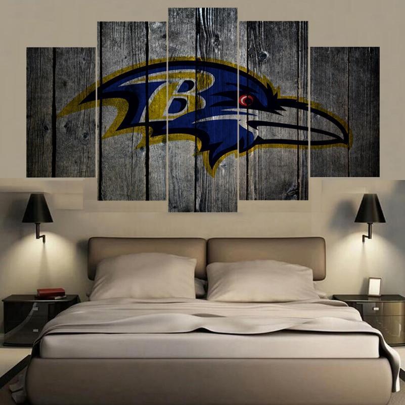 Baltimore Ravens Logo Poster  Football Canvas Wall Art