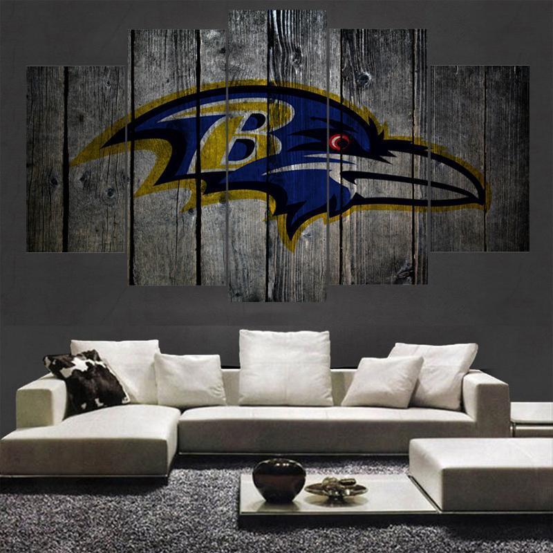 Baltimore Ravens Logo Poster  Football Canvas Wall Art