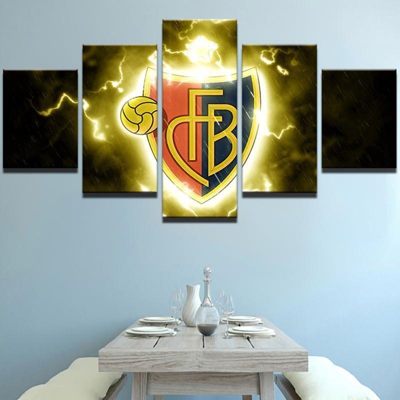 Barcelona Classic Thunder Logo Soccer Canvas Wall Art