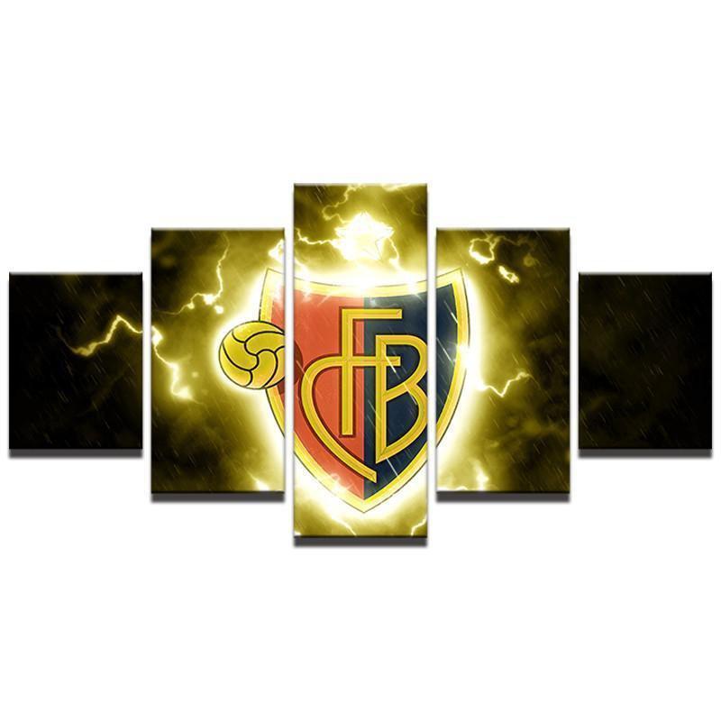 Barcelona Classic Thunder Logo Soccer Canvas Wall Art