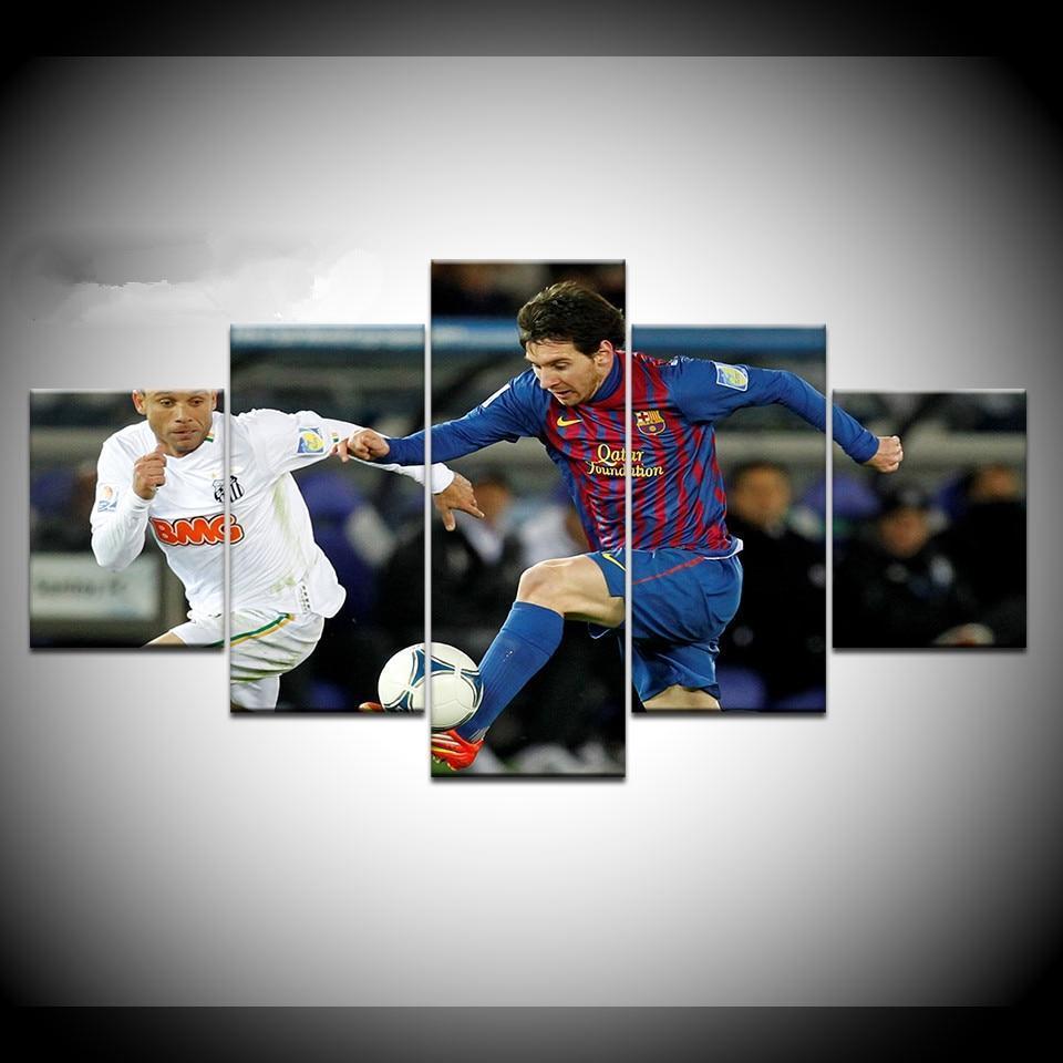 Barcelona Messi Robbing The Ball Celebrity Canvas Wall Art