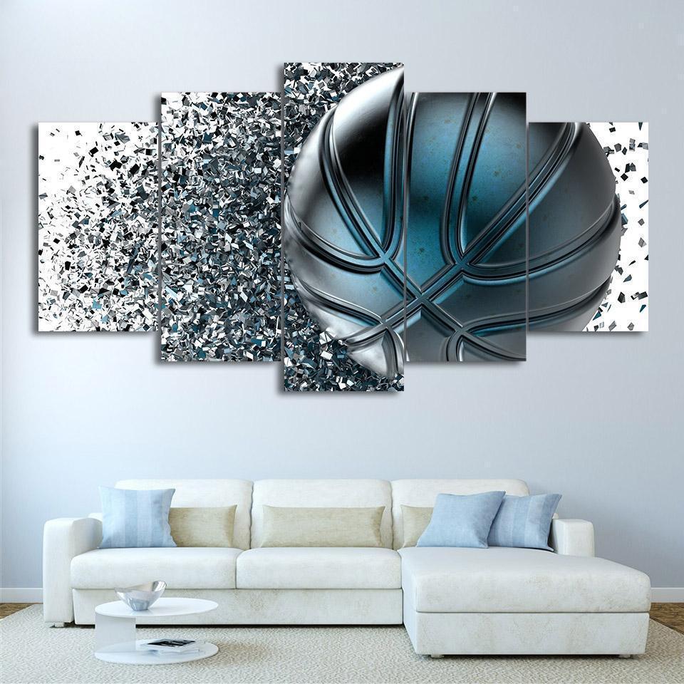 Basketball Abstract Sport Canvas Wall Art