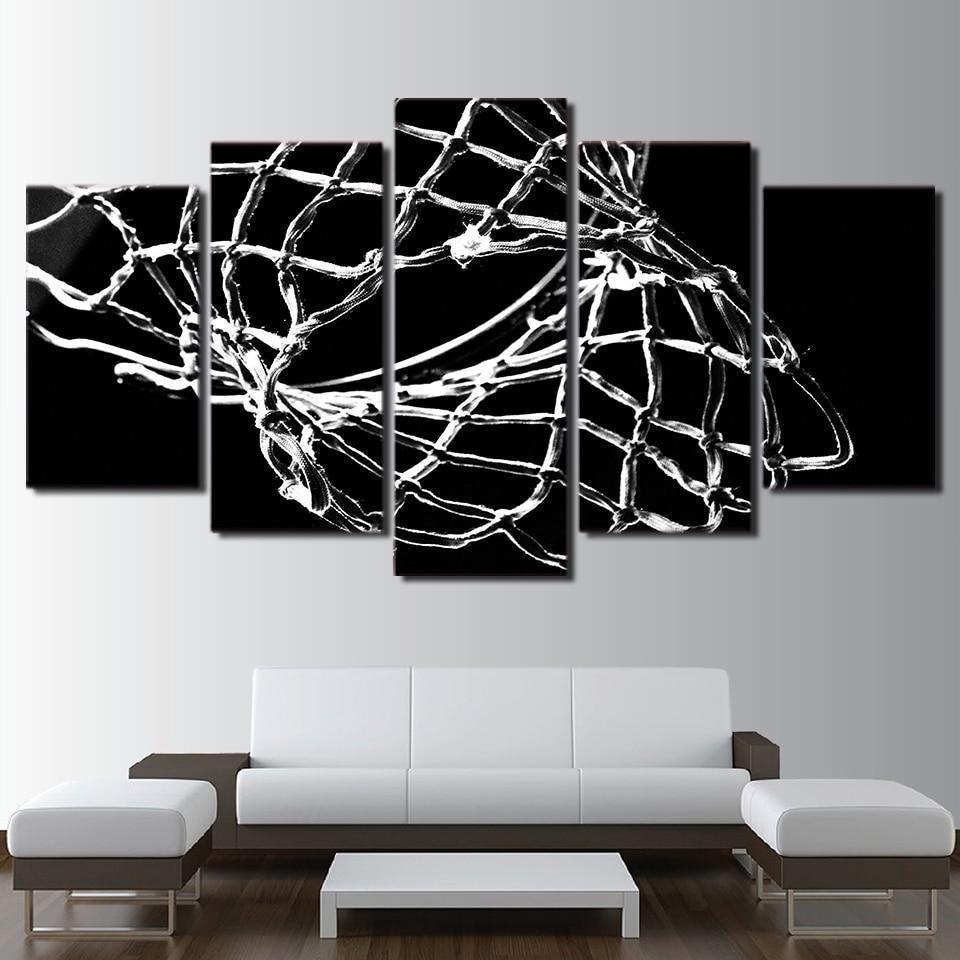 Basketball Grid Sport Canvas Wall Art