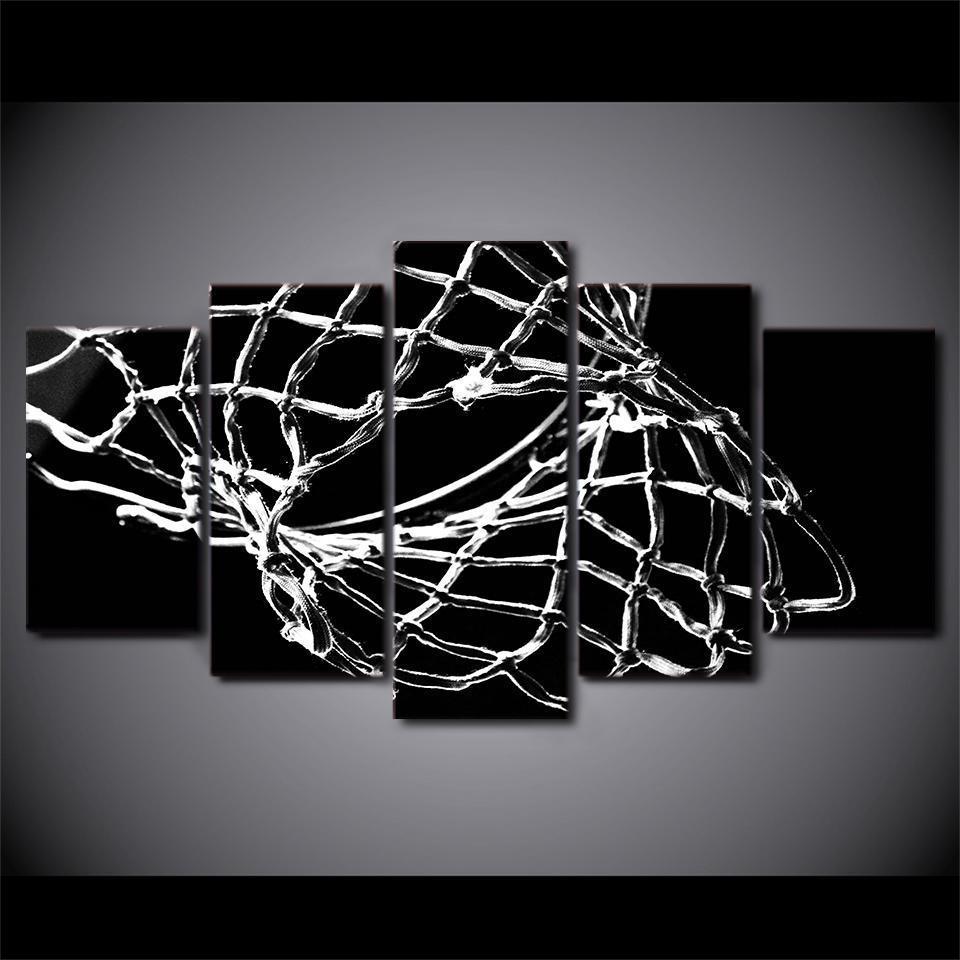 Basketball Grid Sport Canvas Wall Art