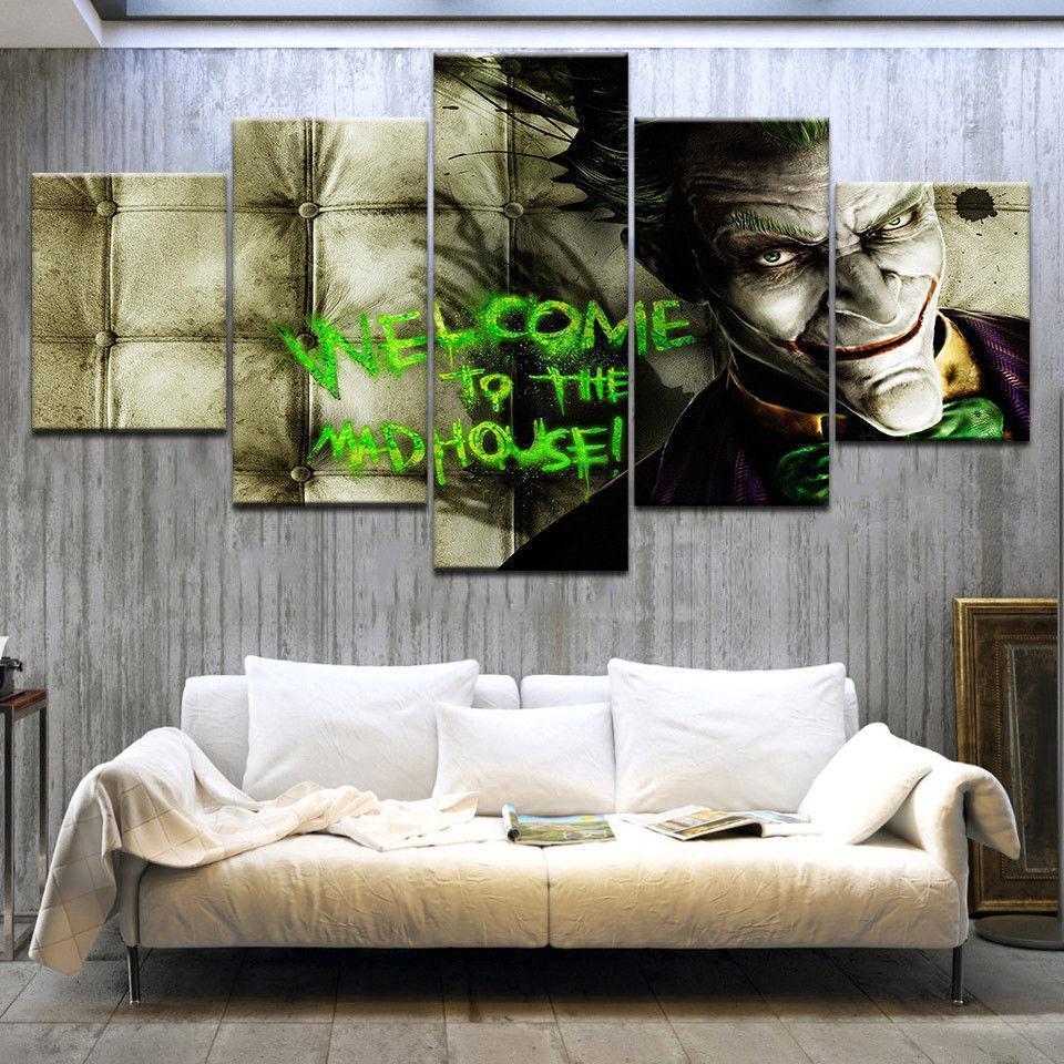Batman Arkham Asylum Dark Knight Joker DC Canvas Wall Art