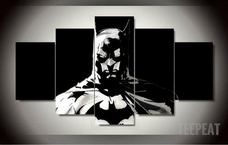 Batman Black And White DC Canvas Wall Art