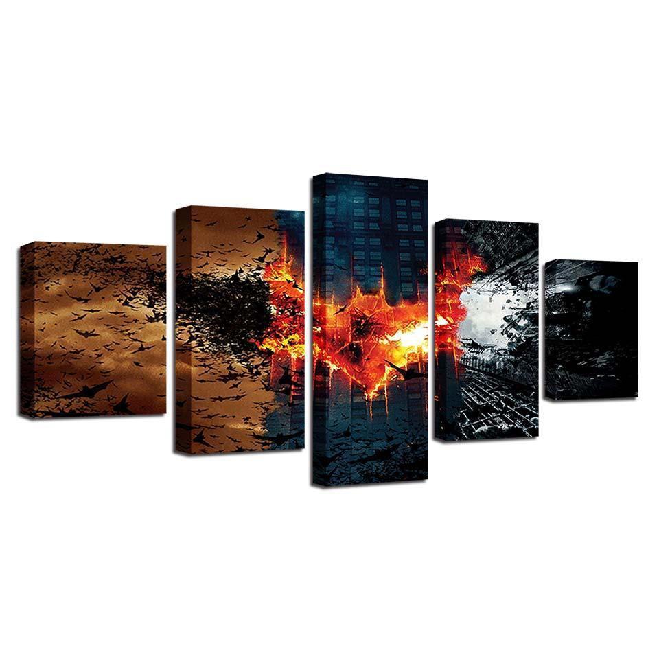 Batman Logo Burning DC Canvas Wall Art