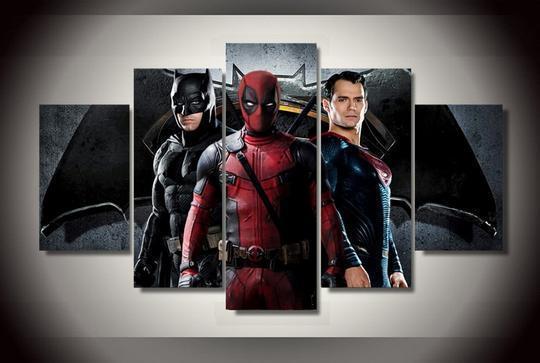 Batman Superman Deadpool DC Canvas Wall Art
