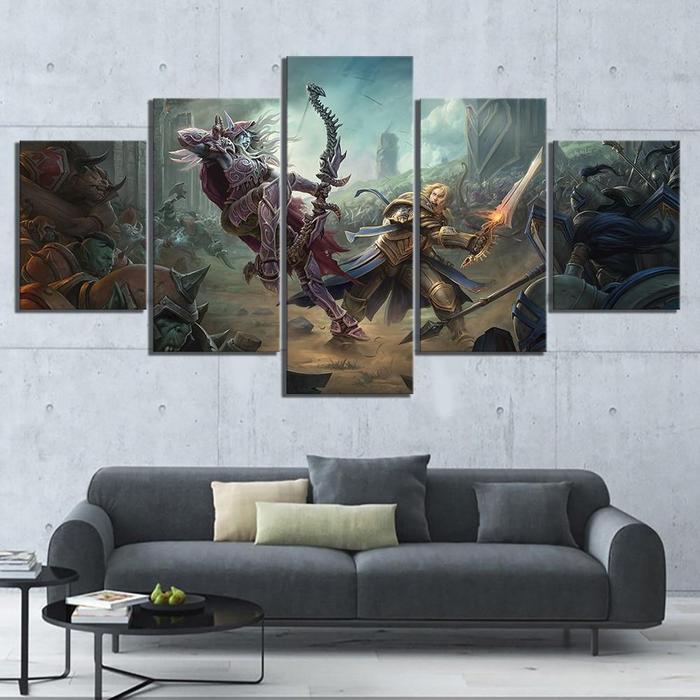 Battle For Azeroth: Sylvanas vs Anduin World of Warcraft Gaming Canvas Wall Art