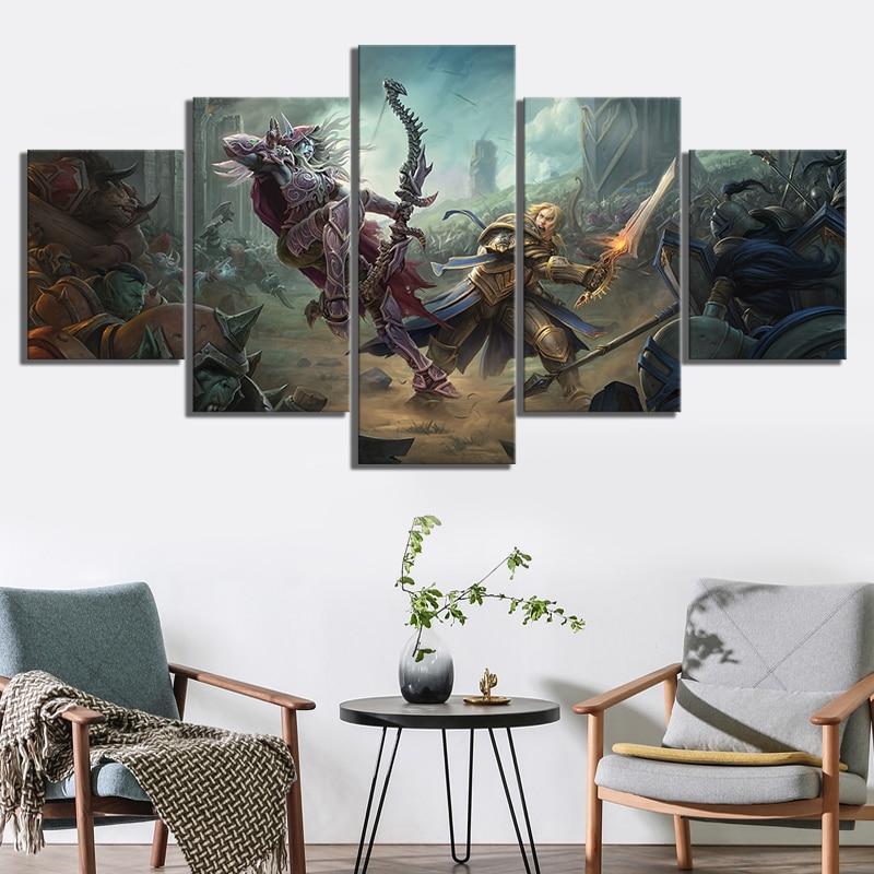 Battle For Azeroth: Sylvanas vs Anduin World of Warcraft Gaming Canvas Wall Art