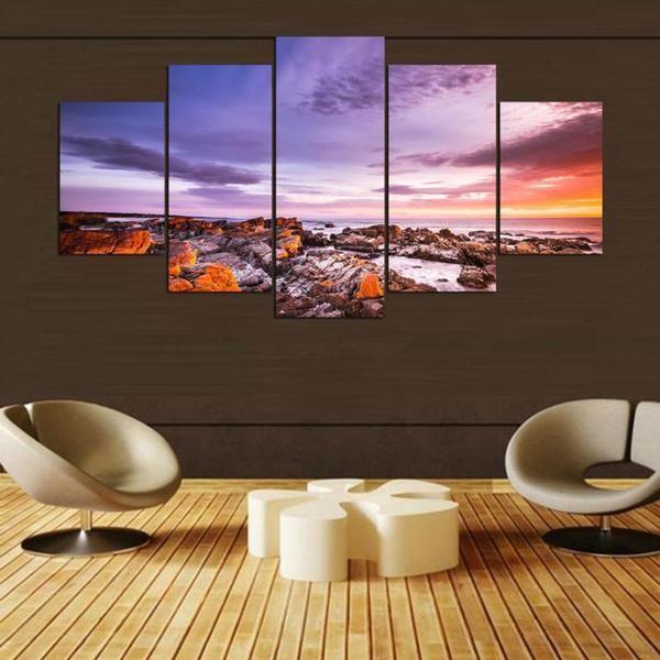 Bay Of Fires Tasmania Sunset View Nature Canvas Wall Art