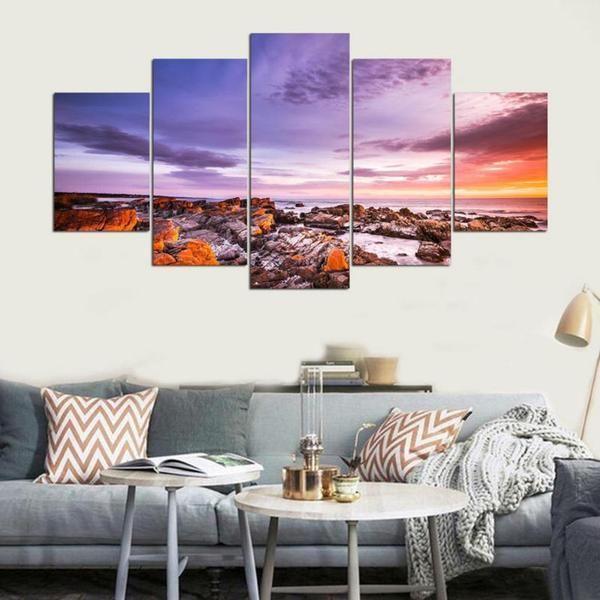 Bay Of Fires Tasmania Sunset View Nature Canvas Wall Art