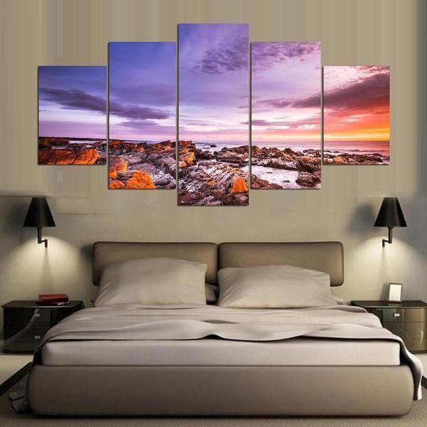 Bay Of Fires Tasmania Sunset View Nature Canvas Wall Art