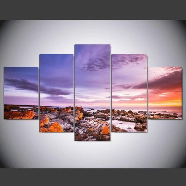 Bay Of Fires Tasmania Sunset View Nature Canvas Wall Art