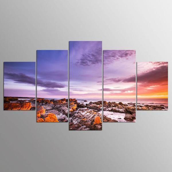 Bay Of Fires Tasmania Sunset View Nature Canvas Wall Art