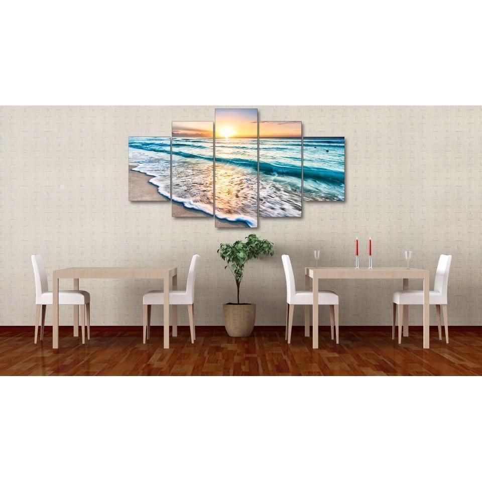 Beach And Sunset Nature Canvas Wall Art