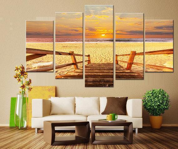 Beach Walk Ocean Nature Canvas Wall Art