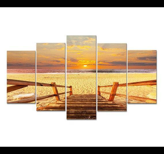 Beach Walk Ocean Nature Canvas Wall Art
