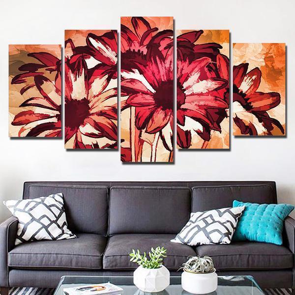 Beautiful Abstract Flower Floral Abstract Canvas Wall Art