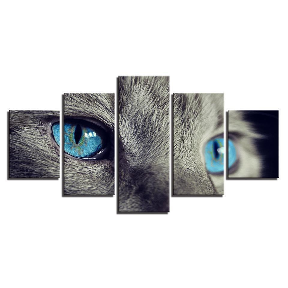 Beautiful Animal Blue Eyes Cat Animal Canvas Wall Art