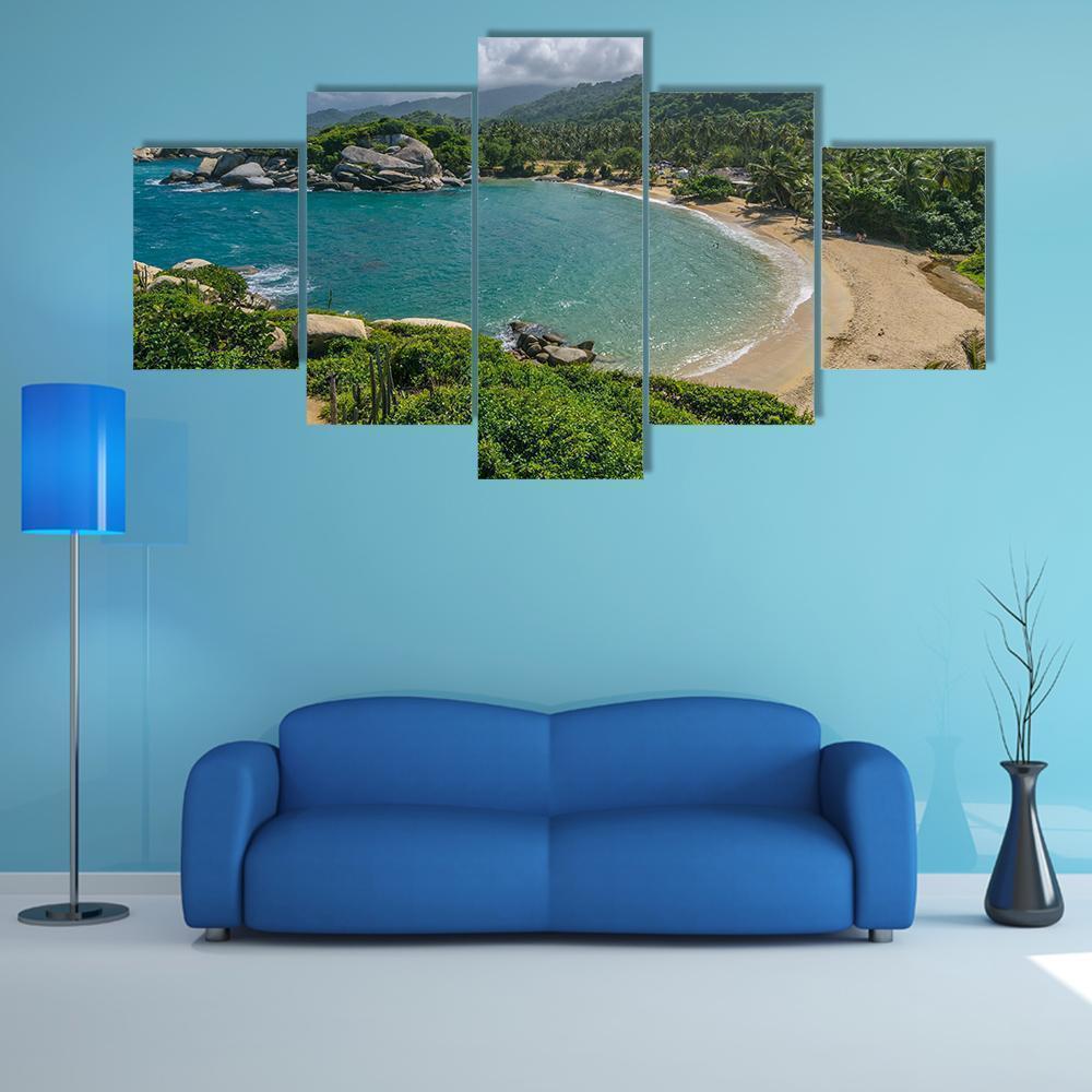 Beautiful Beach In Colombia Nature Canvas Wall Art