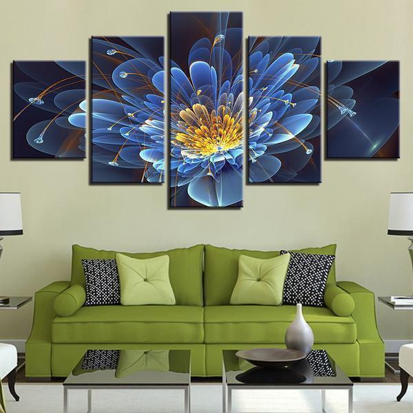 Beautiful Dreamlike Violets Flowers Nature Canvas Wall Art