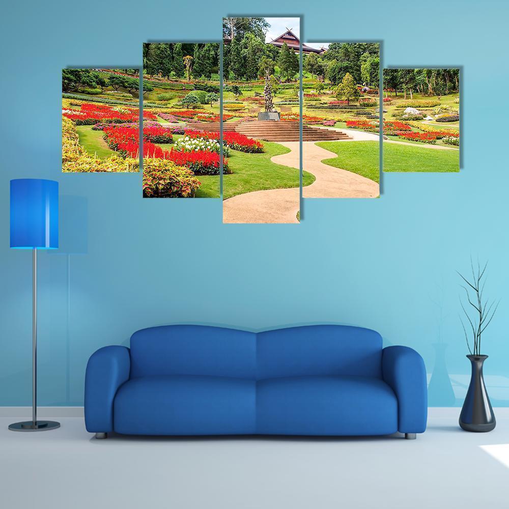 Beautiful Garden In The Northern Of Thailand Nature Canvas Wall Art