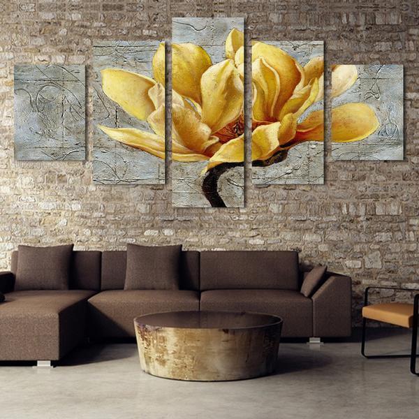 Beautiful Gold Orchid Flower Nature Canvas Wall Art