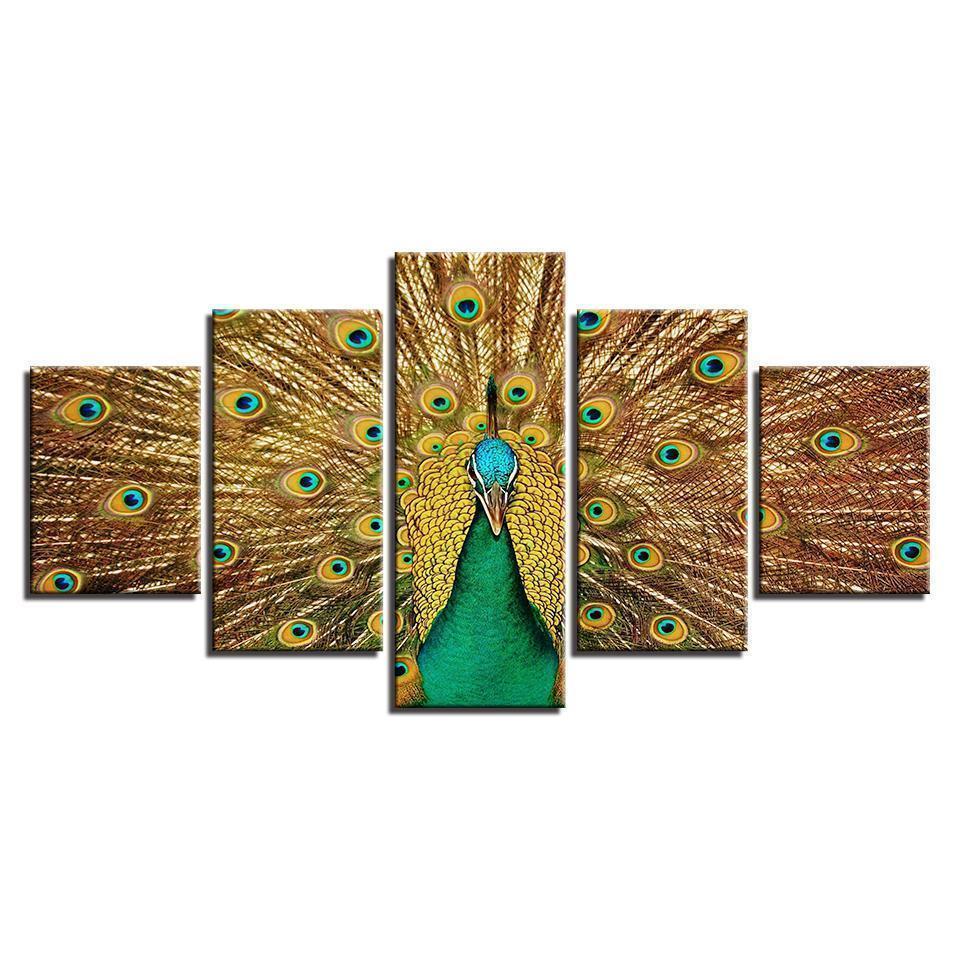Beautiful Green Peacock Animal Canvas Wall Art