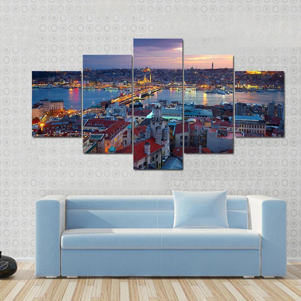 Beautiful Istanbul Sunset Panorama Nature Canvas Wall Art