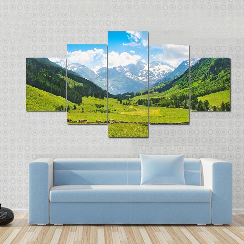 Beautiful Landscape With The Alps In National Park Austria Nature Canvas Wall Art