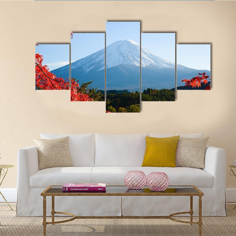 Beautiful Mt Fuji In Autumn Nature Canvas Wall Art