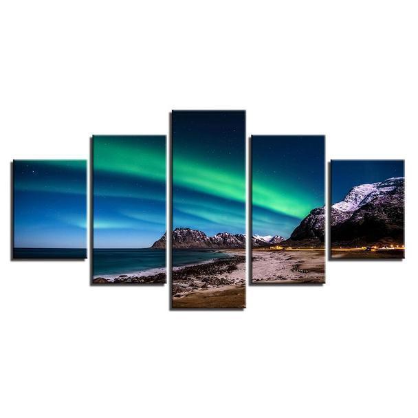 Beautiful Northern Lights Nature Canvas Wall Art