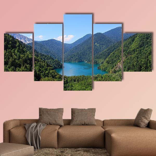 Beautiful Panorama Of Lake Riza Nature Canvas Wall Art
