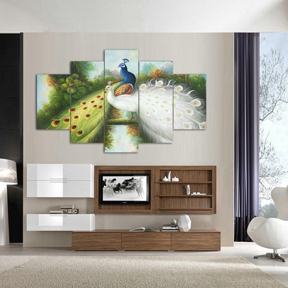 Beautiful Peacock Couple Animal Canvas Wall Art
