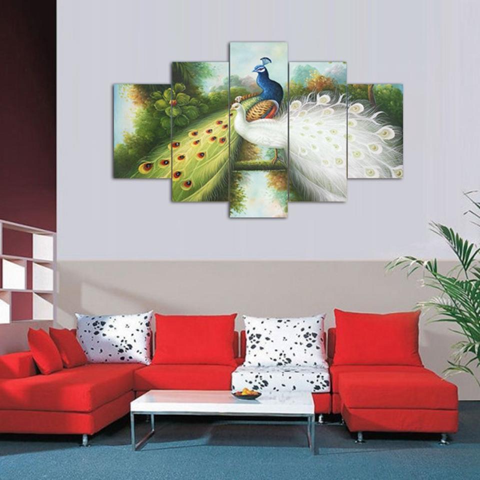 Beautiful Peacock Couple Animal Canvas Wall Art