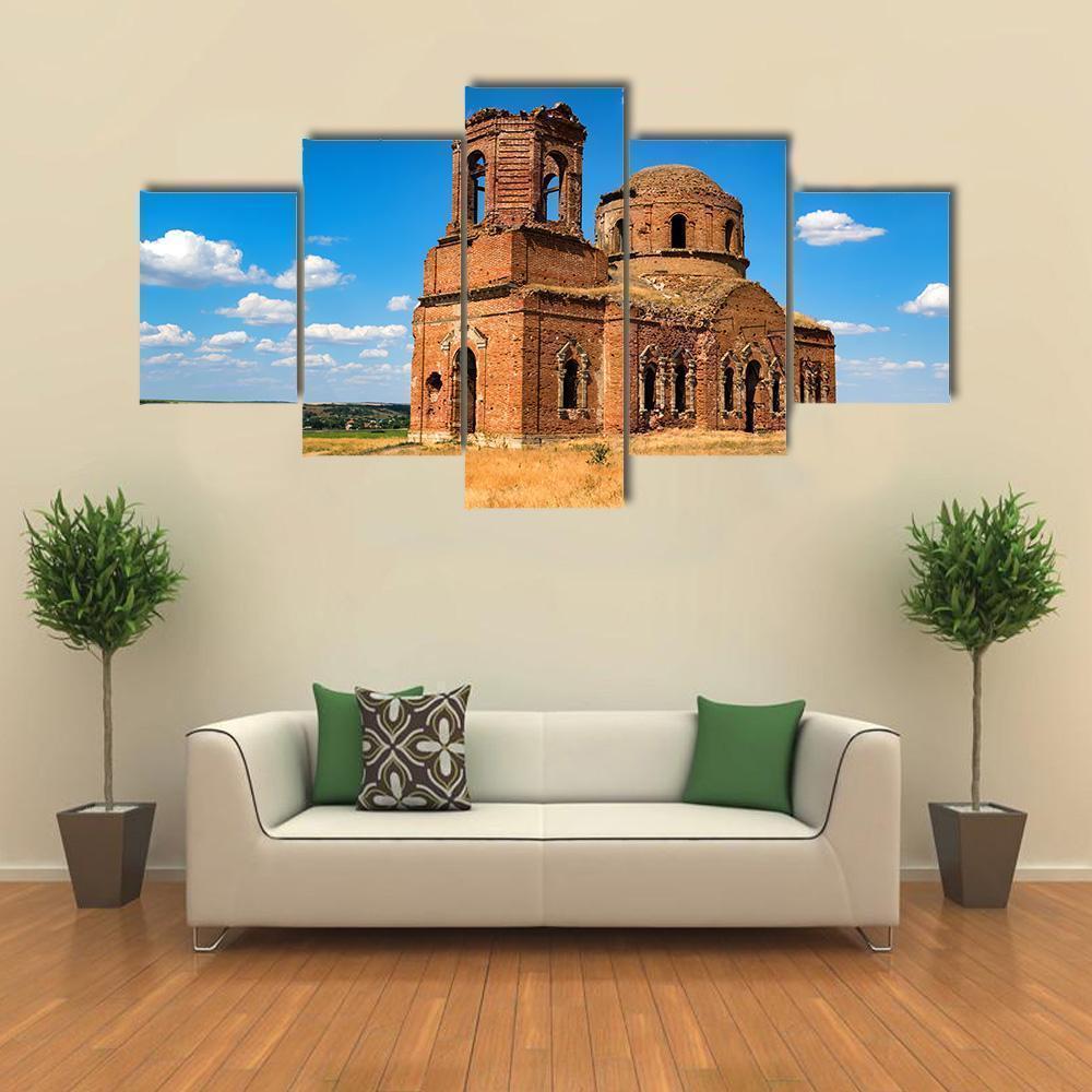 Beautiful Ruined Orhtodox Cathedral Nature Canvas Wall Art