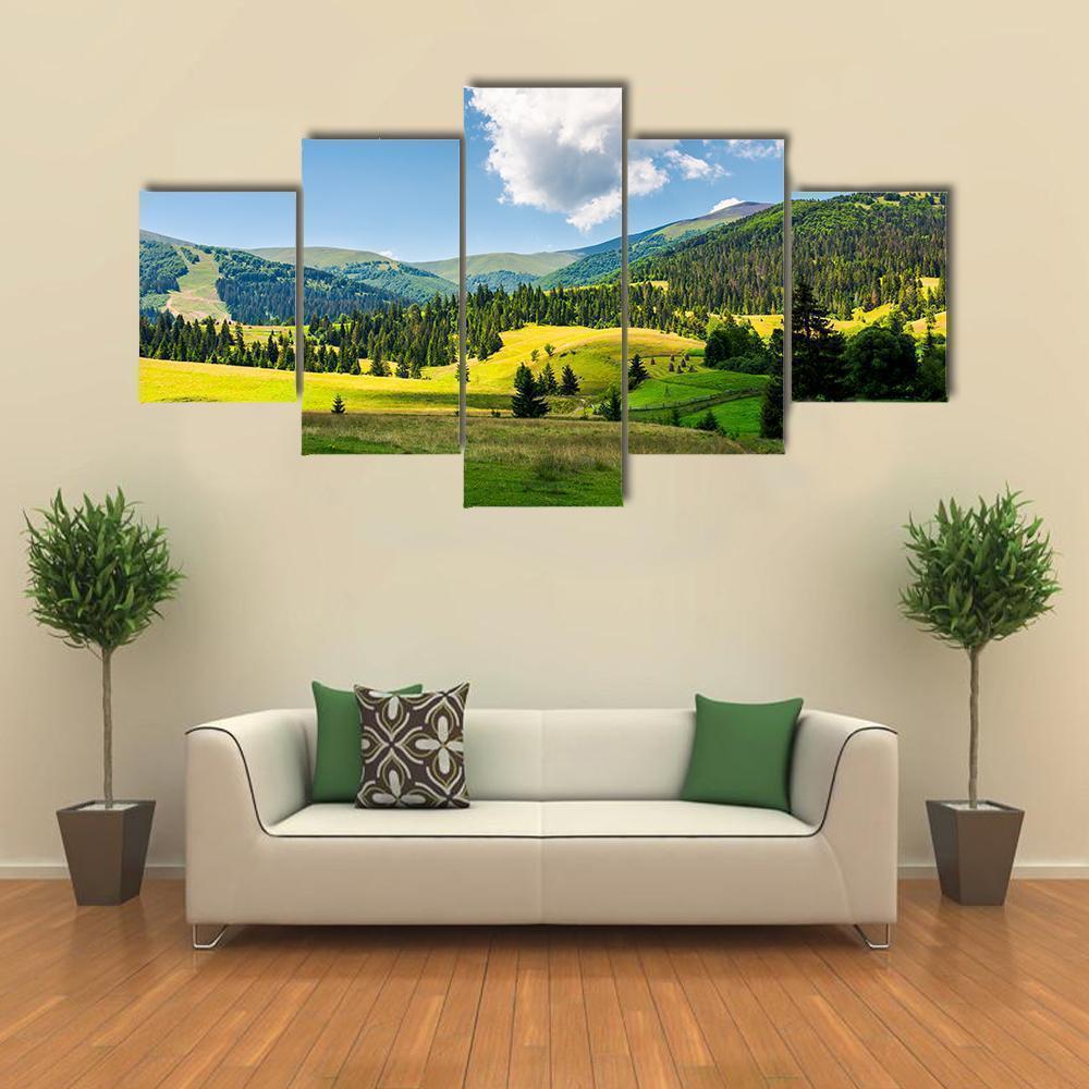 Beautiful Rural Scenery In Mountains Nature Canvas Wall Art